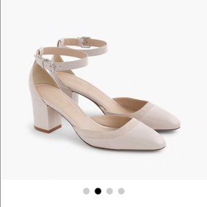J. Crew Nude Leather Elliot Block Heels